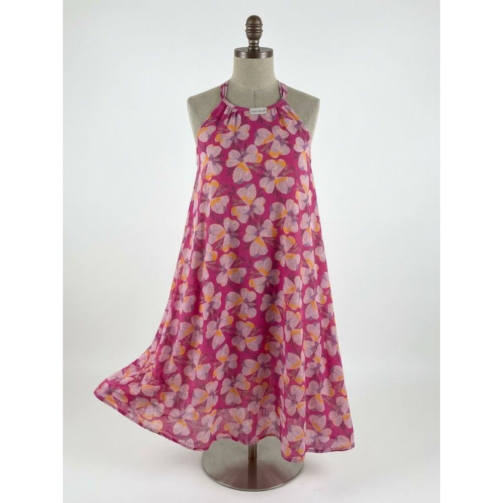 Cat & Jack Girls Pink Floral Sleeveless Long Flowy Maxi Dress Size 14/16 XL